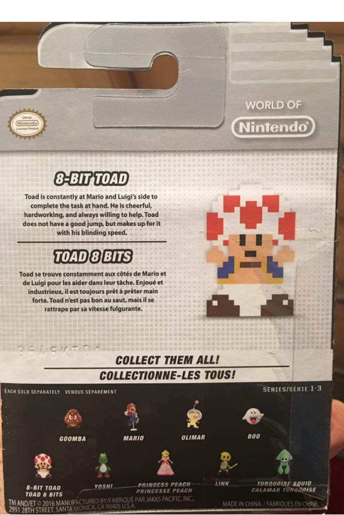 8-bit Toad (Walgreen’s Exclusive) - Jakks Pacific (World Of Nintendo) action figure collectible [Barcode 039897619002] - Main Image 2