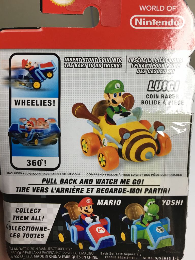 1-1 Coin Racers Luigi + Stunt Coin - JAKKS Pacific, Inc. (World Of Nintendo) action figure collectible [Barcode 039897715681] - Main Image 2