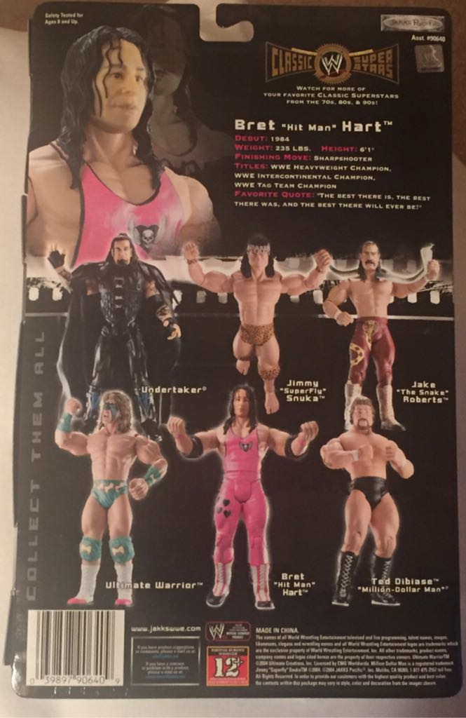 WWE Jakks Classic Superstars Series 3 Bret ”Hitman” Hart - Jakks Pacific (WWE Classic Superstars) action figure collectible [Barcode 039897906409] - Main Image 2