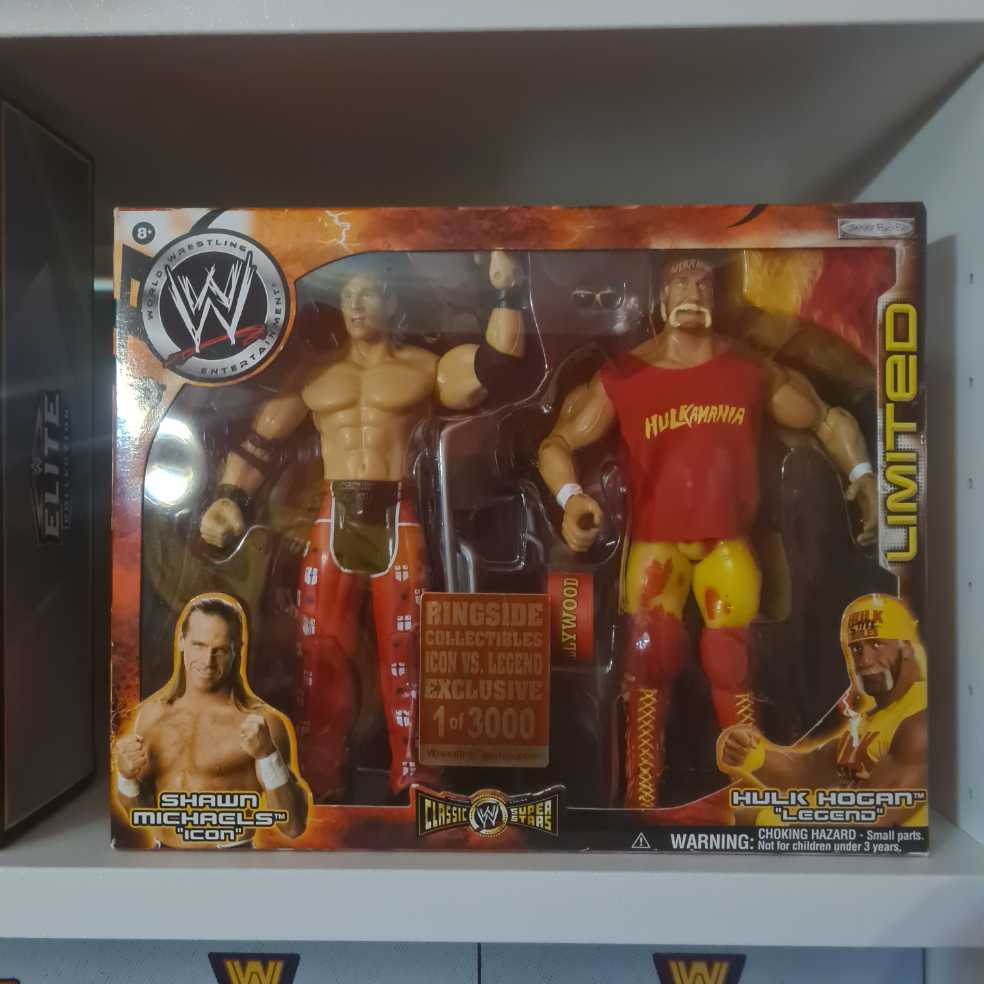 WWE Jakks Classic Superstars Ringside Collectibles 1 Of 3000 Icon Vs. Legend: Shawn Michaels Vs Hulk Hogan - WWE Jakks Pacific Classic Superstars (WWE Classic Superstars) action figure collectible [Barcode 039897908731] - Main Image 3