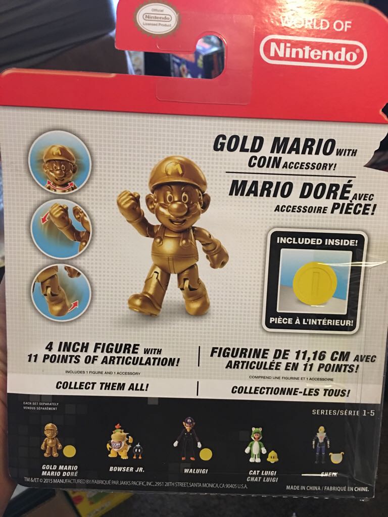 Mario Gold - JAKKS Pacific, Inc. (World Of Nintendo) action figure collectible [Barcode 039897914473] - Main Image 2