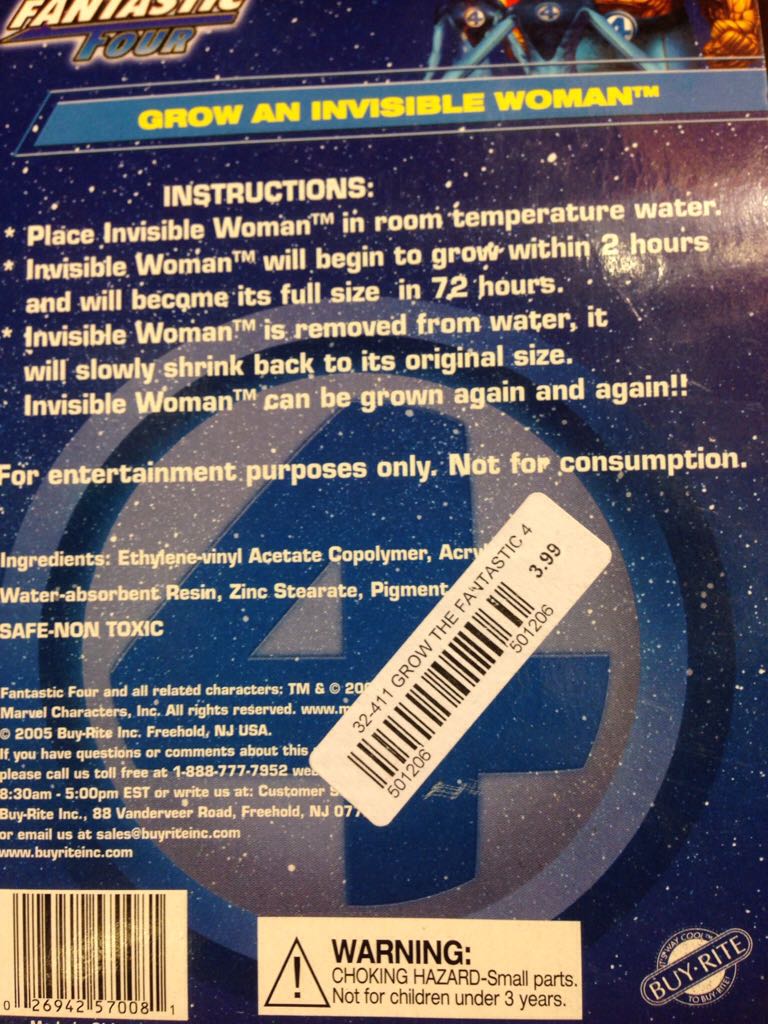 Invisible Woman  - Buy-Rite (Grow An Invisible Woman) action figure collectible [Barcode 026942570081] - Main Image 2