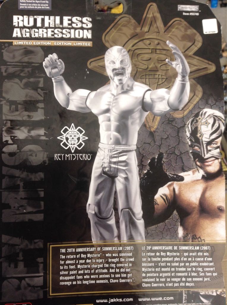 Ruthless Aggression Limited Edition Rey Mysterio SILVER - Jakks Pacific (WWE) action figure collectible [Barcode 039897937403] - Main Image 2