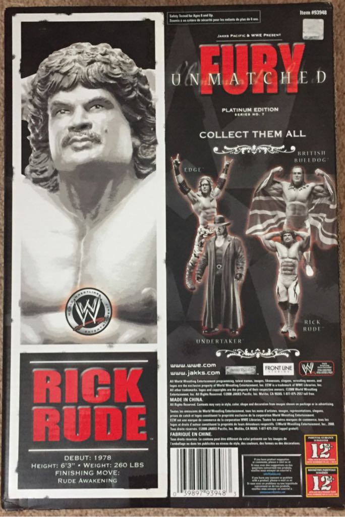 WWE Jakks Unmatched Fury Series 7 Rick Rude - Jakks Pacific action figure collectible [Barcode 039897939483] - Main Image 2