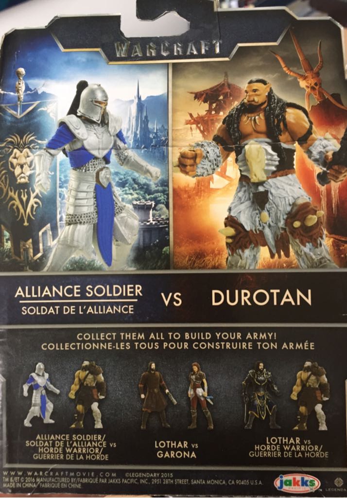 Alliance Soldier vs Durotan  - Jakks (Warcraft) action figure collectible [Barcode 039897962535] - Main Image 2