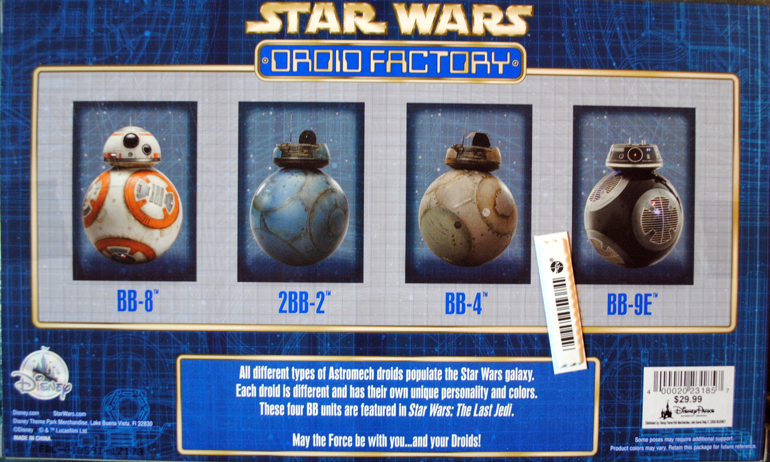 Disney Droid Factory : The Last Jedi Boxset  TLJ - Disney Parks (Star Wars Episode VIII The Last Jedi) action figure collectible [Barcode 0400020231857] - Main Image 2
