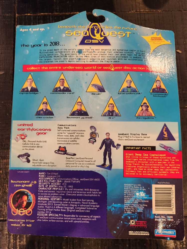 Lieutenant J.G. Tim O’Neil - Playmates (SeaQuest DSV) action figure collectible [Barcode 043377015055] - Main Image 2