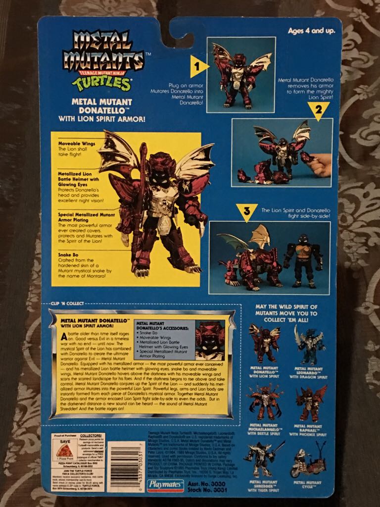 Donatello With Lion Spirit Armor - Playmates Toys (Tmnt Metal Mutant) action figure collectible [Barcode 043377030317] - Main Image 2