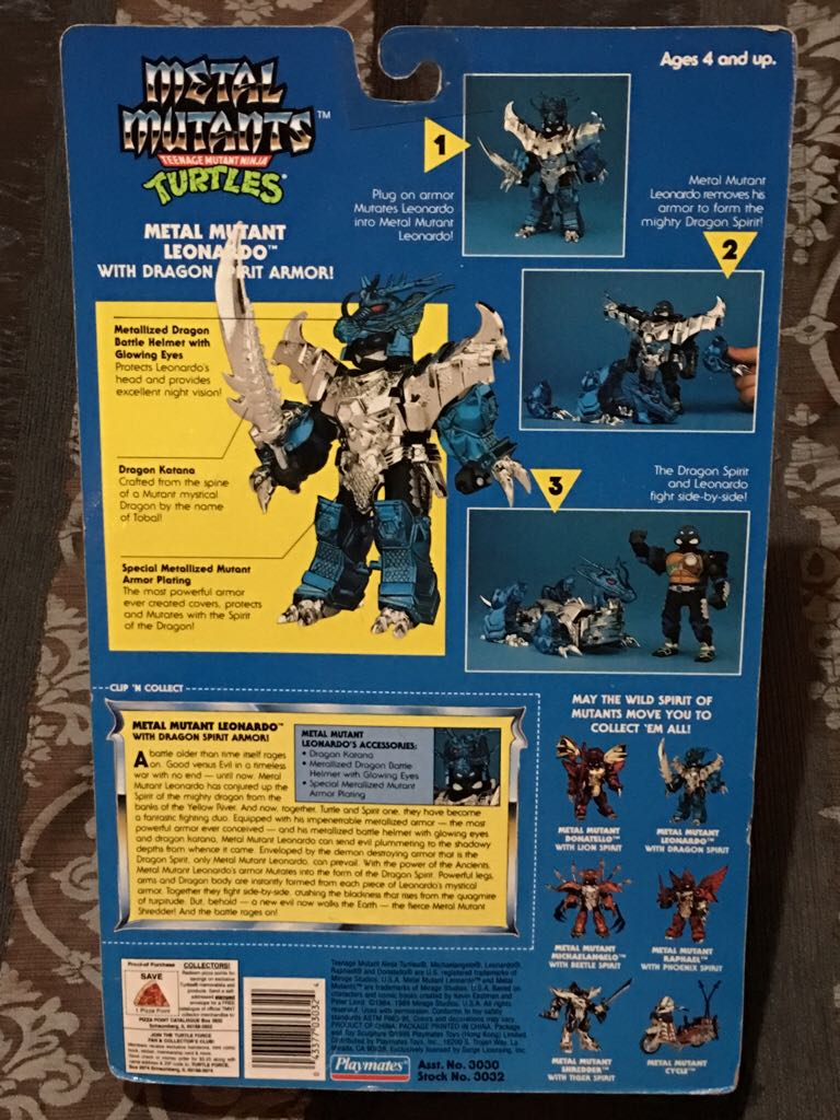 Leonardo With Dragon Spirit Armor - Playmates Toys (Tmnt Metal Mutant) action figure collectible [Barcode 043377030324] - Main Image 2