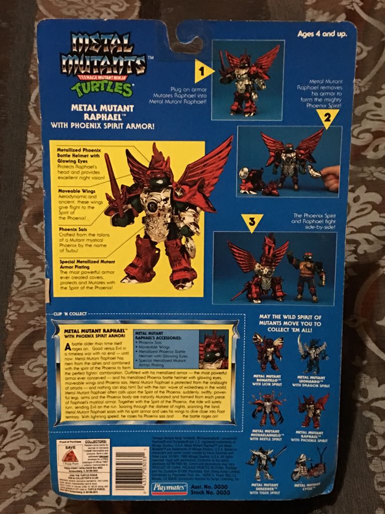 Raphael With Phoenix Spirit Armor - Playmates Toys (Tmnt Metal Mutant) action figure collectible [Barcode 043377030331] - Main Image 2