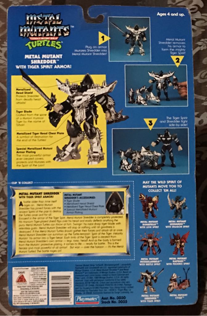 Shredder With Tiger Spirit Armor - Playmates Toys (Tmnt Metal Mutant) action figure collectible [Barcode 043377030355] - Main Image 2