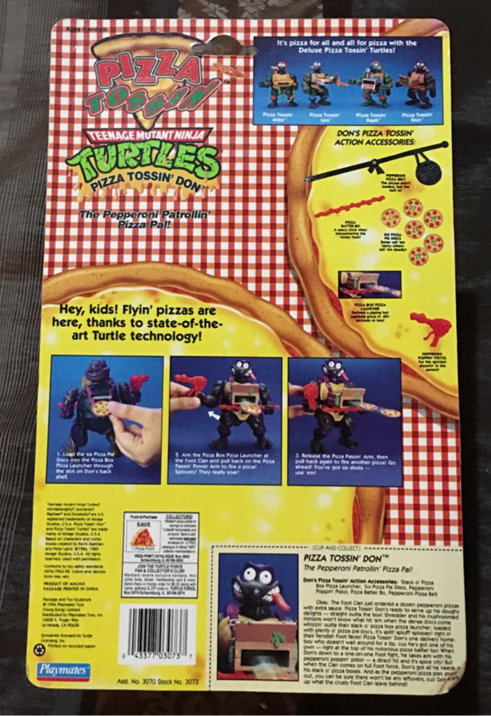 Pizza Tossin’ Don - Playmates (Teenage Mutant Ninja Turtles (1994)) action figure collectible [Barcode 043377030737] - Main Image 2