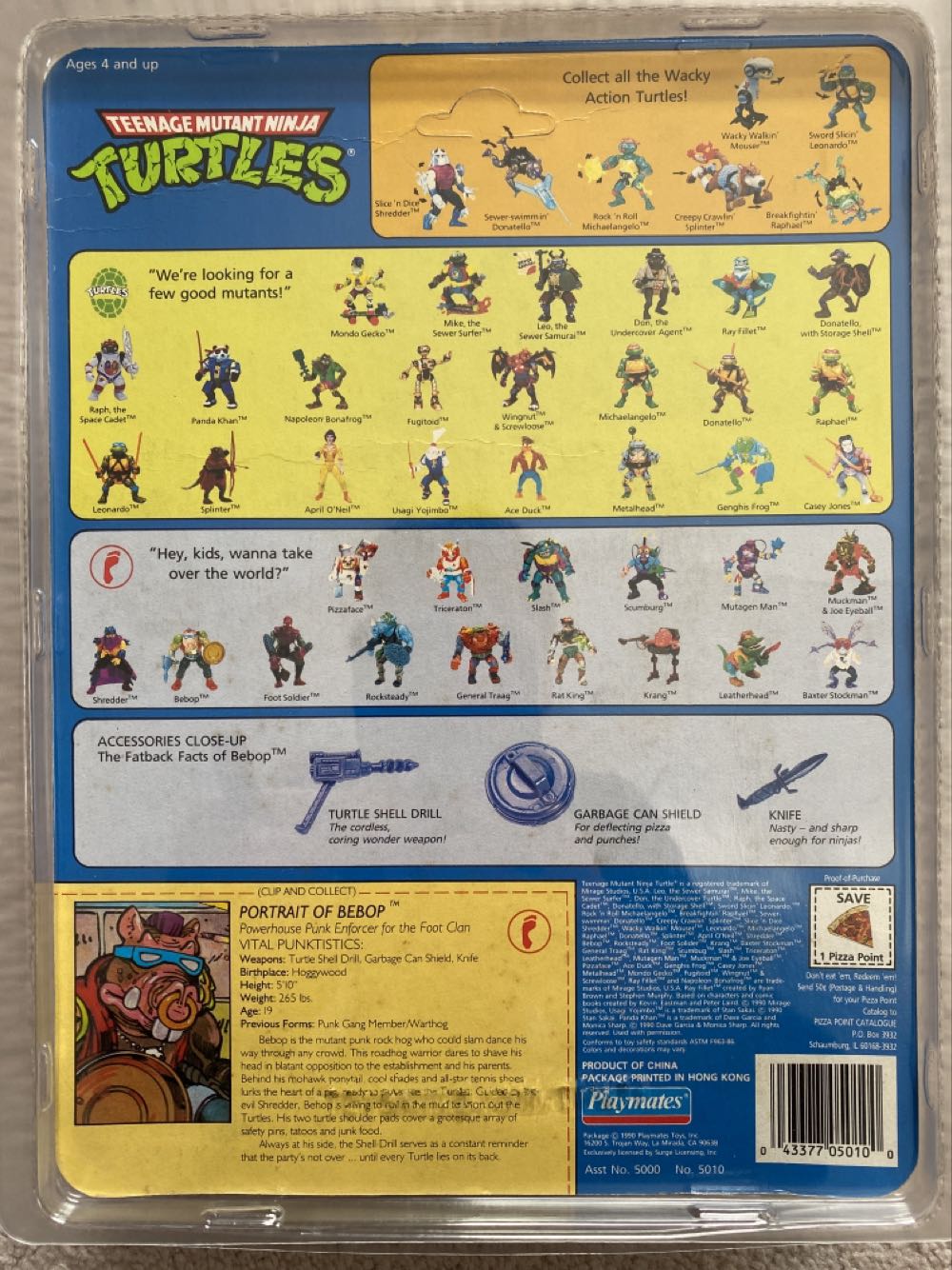 Bebop - Playmates Toys (Teenage Mutant Ninja Turtles (1990)) action figure collectible [Barcode 043377050100] - Main Image 3