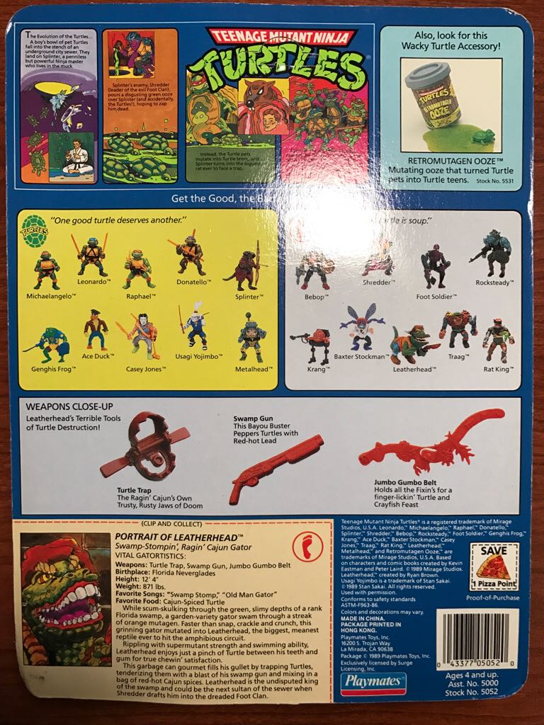 Leatherhead - Playmates Toys (Teenage Mutant Ninja Turtles (1989)) action figure collectible [Barcode 043377050520] - Main Image 2