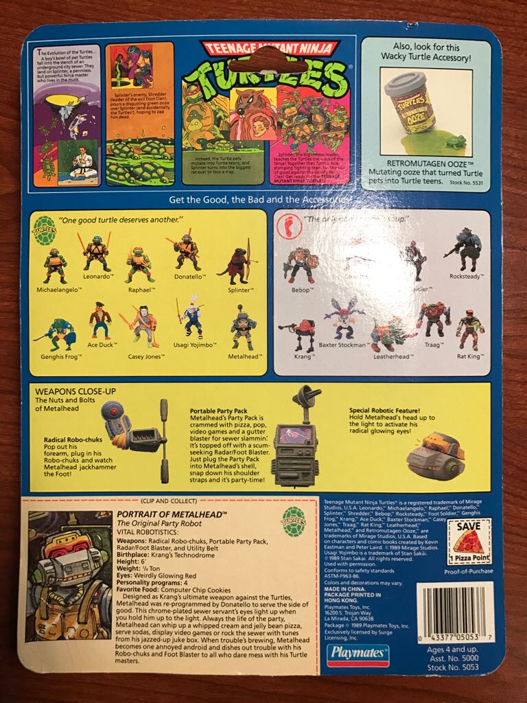 Metalhead - Playmates Toys (Teenage Mutant Ninja Turtles (1989)) action figure collectible [Barcode 043377050537] - Main Image 2