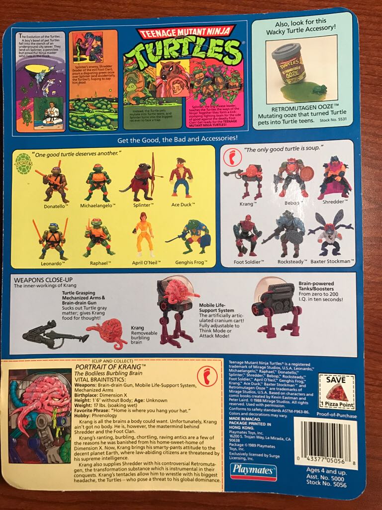 Krang - Playmates Toys (Teenage Mutant Ninja Turtles (1989)) action figure collectible [Barcode 043377050568] - Main Image 2