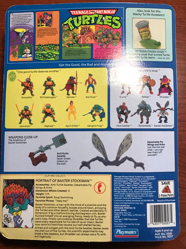 Baxter Stockman (Rose Colored Swatter) - Playmates Toys (Teenage Mutant Ninja Turtles (1989)) action figure collectible [Barcode 043377050575] - Main Image 2