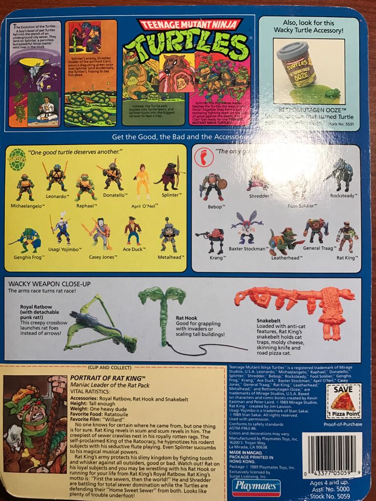 Rat King - Playmates Toys (Teenage Mutant Ninja Turtles (1989)) action figure collectible [Barcode 043377050599] - Main Image 2