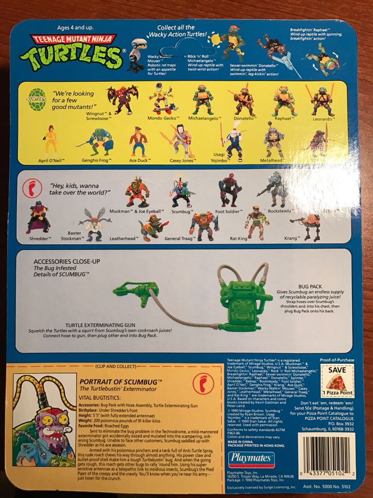 Scumbag (Black Boot) - Playmates Toys (Teenage Mutant Ninja Turtles (1990)) action figure collectible [Barcode 043377051022] - Main Image 2