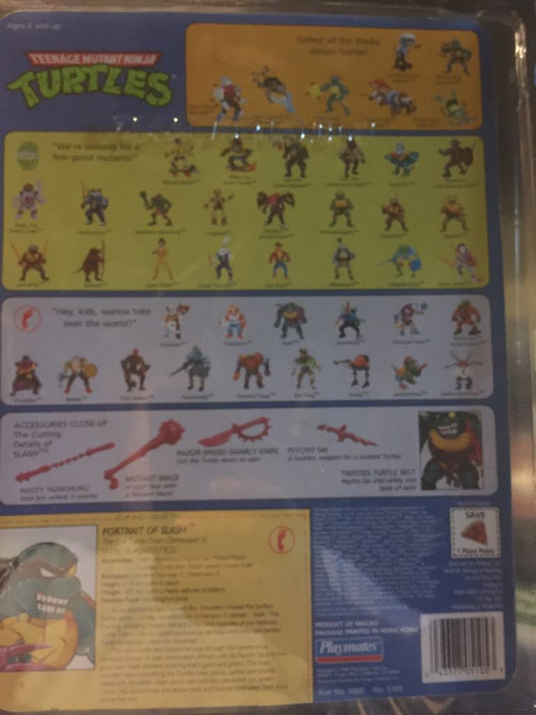 Slash (Purple Belt,Yellow S) - Playmates Toys (Teenage Mutant Ninja Turtles (1990)) action figure collectible [Barcode 043377051053] - Main Image 2