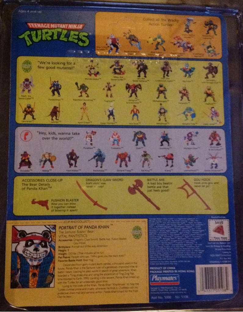 Panda Khan - Playmates Toys (Teenage Mutant Ninja Turtles (1988)) action figure collectible [Barcode 043377051084] - Main Image 2