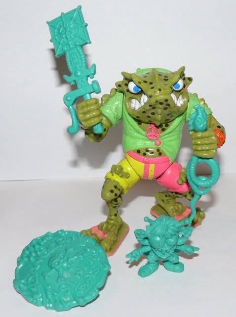Napoleon Bonafrog (Light Skin, Green Necklace) - Playmates Toys (Teenage Mutant Ninja Turtles (1990)) action figure collectible [Barcode 043377051138] - Main Image 3
