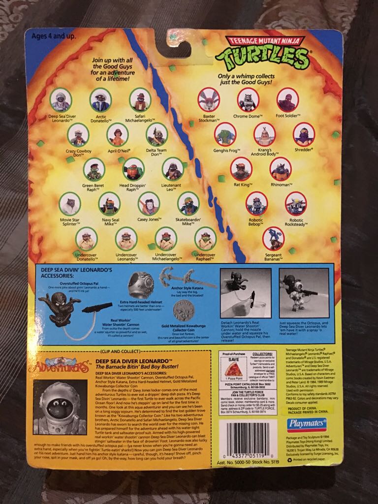 Deep Sea Diver Leonardo - Playmates Toys (Teenage Mutant Ninja Turtles Adventurers) action figure collectible [Barcode 043377051190] - Main Image 2