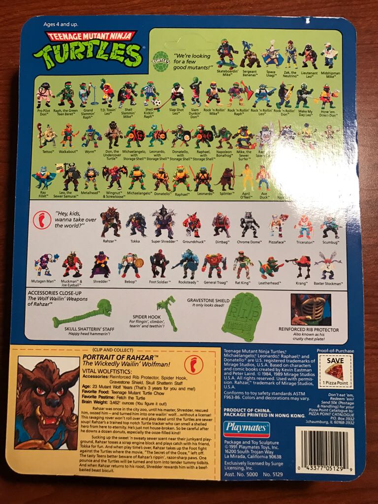 Rahzar - Playmates Toys (Teenage Mutant Ninja Turtles (1991)) action figure collectible [Barcode 043377051299] - Main Image 2