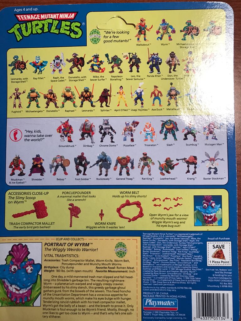 TMNT Wyrm (45 Back) - Playmates Toys (Teenage Mutant Ninja Turtles) action figure collectible [Barcode 043377051343] - Main Image 2