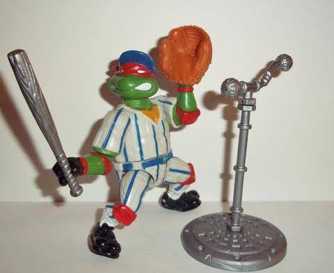 Grand Slammin’ Raph - Playmates Toys (Teenage Mutant Ninja Turtles (1991)) action figure collectible [Barcode 043377051442] - Main Image 3