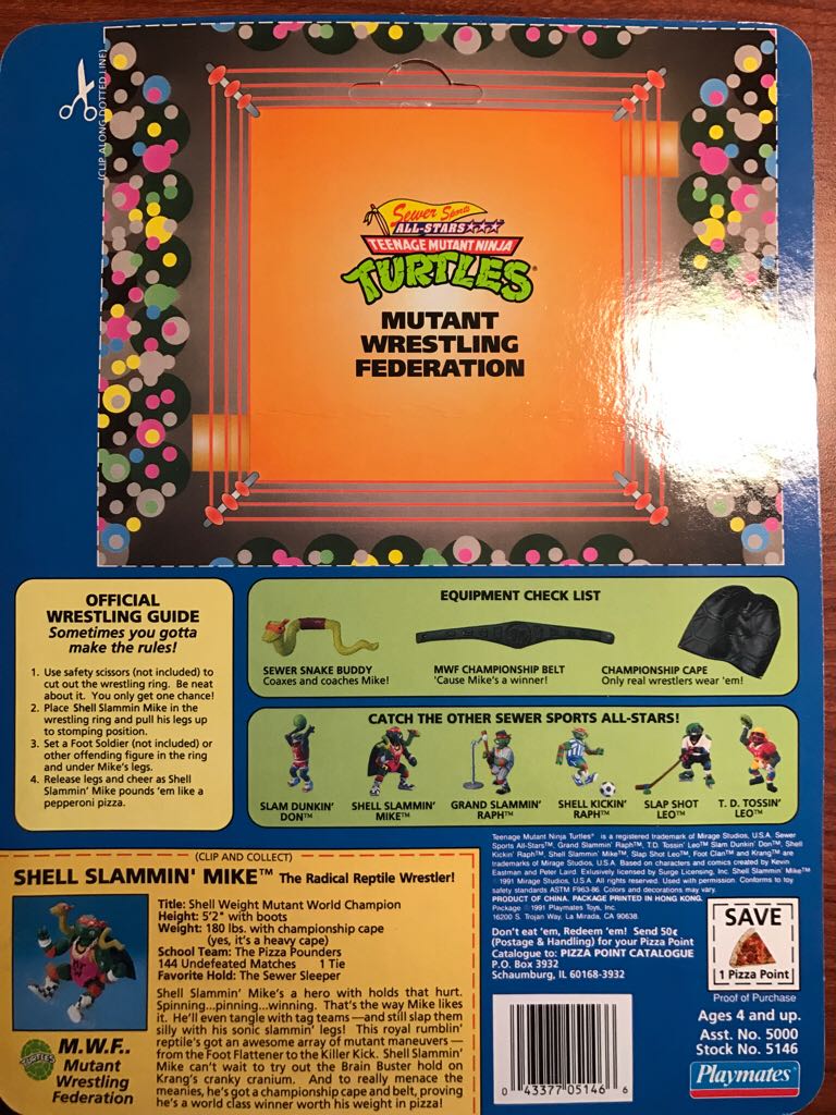 Shell Slammin’ Mike - Playmates Toys (Tmnt Sewer Sports All Stars) action figure collectible [Barcode 043377051466] - Main Image 2