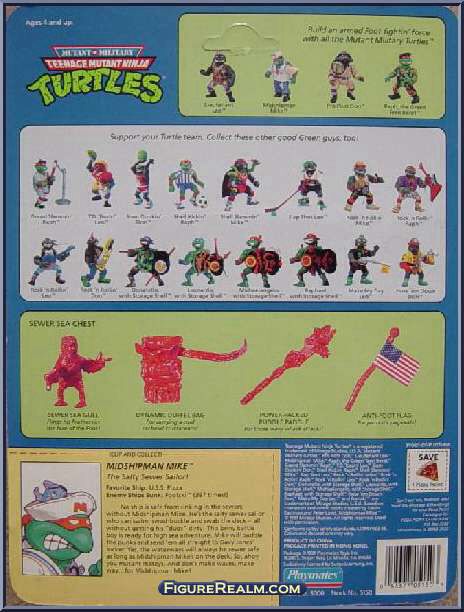 Midshipman Mike - Playmates Toys (Teenage Mutant Ninja Turtles (1991)) action figure collectible [Barcode 043377051503] - Main Image 2