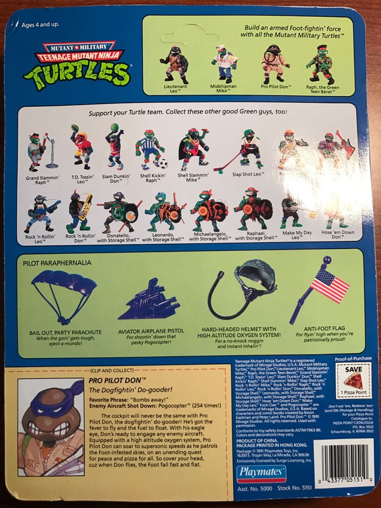 Pro Pilot Don - Playmates (Tmnt Mutant Military) action figure collectible [Barcode 043377051510] - Main Image 2