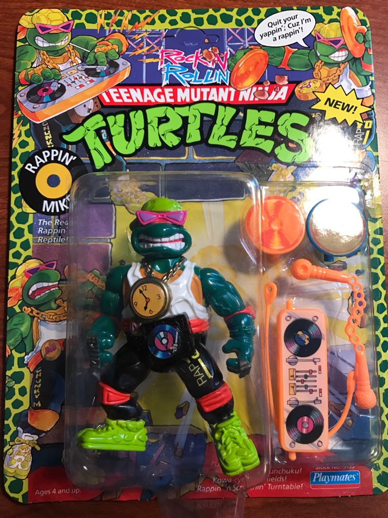 Rappin’ Mike (28 Back) - Playmates (Rock’N Rollin’ Tmnt) action figure collectible [Barcode 043377051558] - Main Image 1
