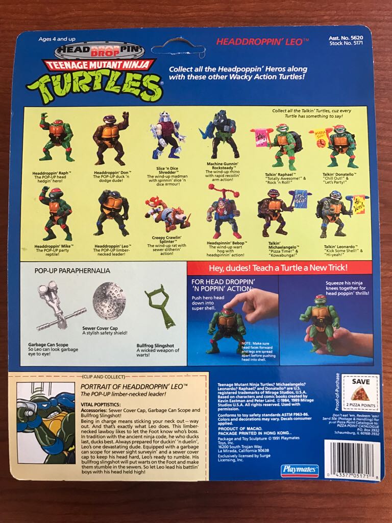 Leo - Playmates (TMNT Head Drop Pin) action figure collectible [Barcode 043377051718] - Main Image 2