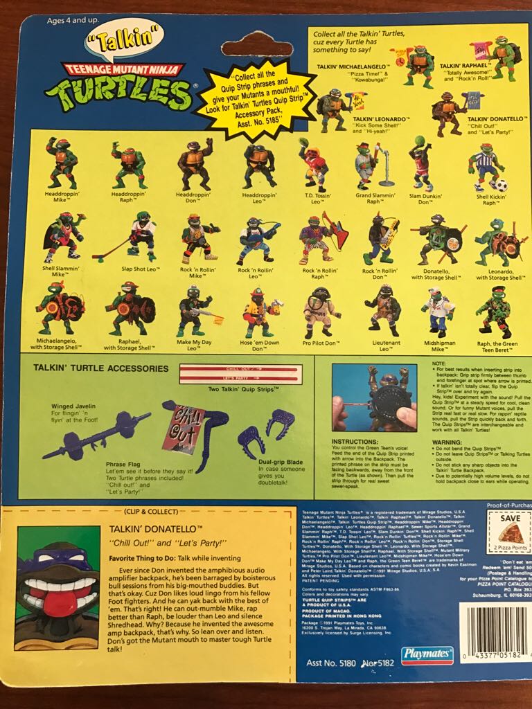 Talkin Donatello - Playmates (TMNT) action figure collectible [Barcode 043377051824] - Main Image 2