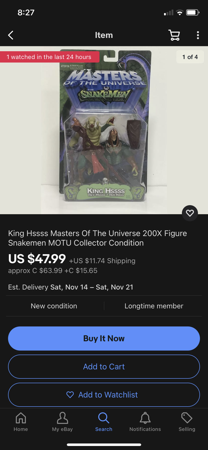 King Hssss - Mattel (Snakemen) action figure collectible [Barcode 027084032383] - Main Image 4
