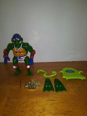 Turtle Games Super Swimming Raph 1992 - Playmates Toys (Teenage Mutant Ninja Turtles) action figure collectible [Barcode 043377052135] - Main Image 3