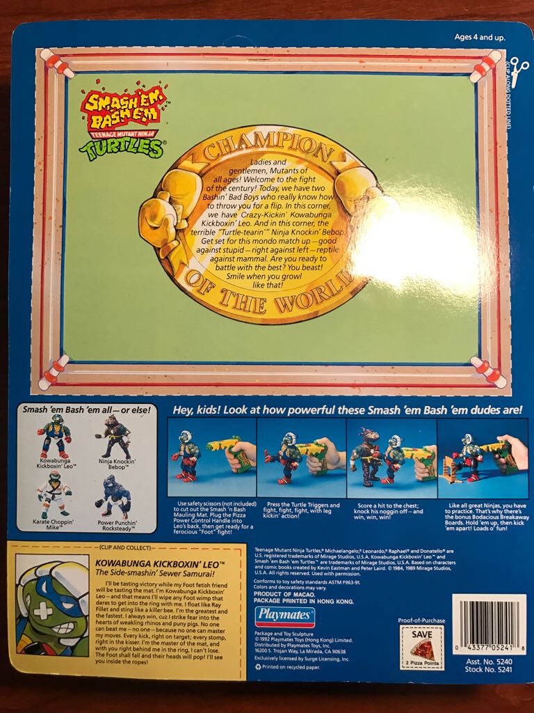 TMNT - Kowabunga Kickboxin’ Leo - Playmates Toys (Teenage Mutant Ninja Turtles) action figure collectible [Barcode 043377052418] - Main Image 2