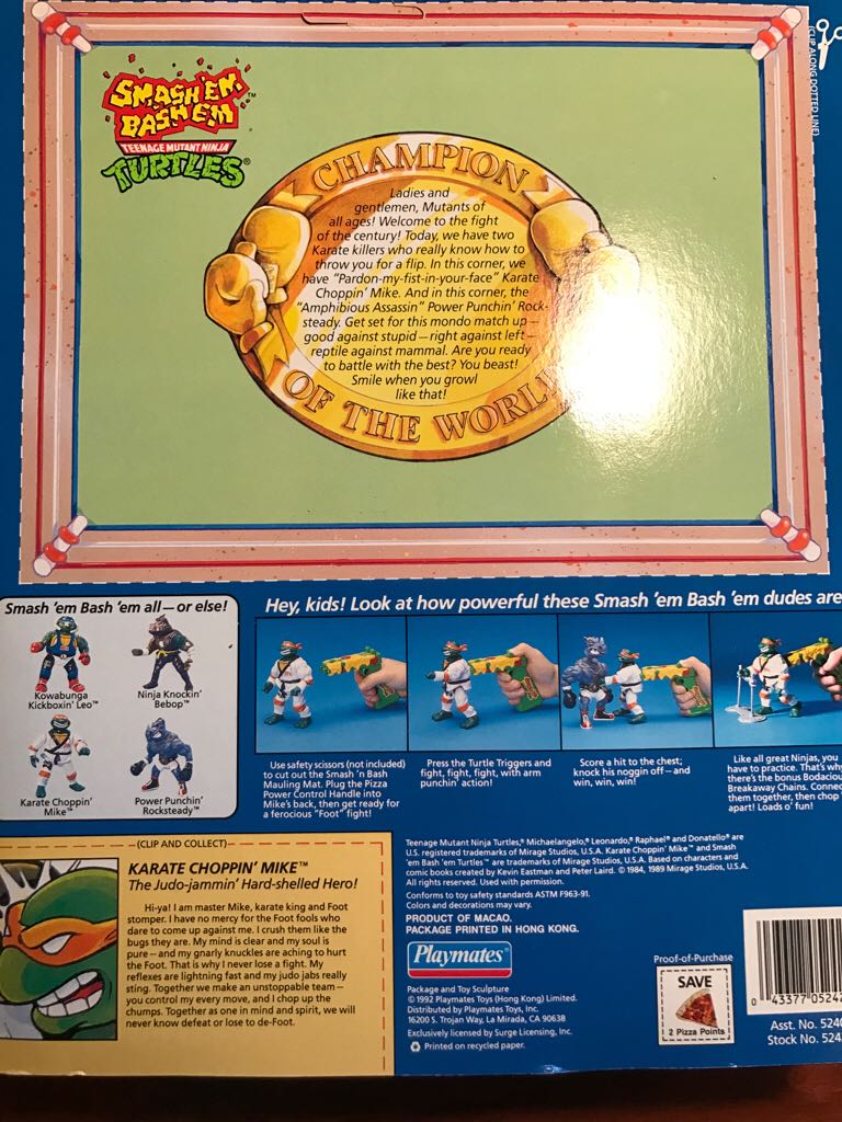 Karate Choppin’ Mike - Playmates Toys (Teenage Mutant Ninja Turtles) action figure collectible [Barcode 043377052425] - Main Image 2