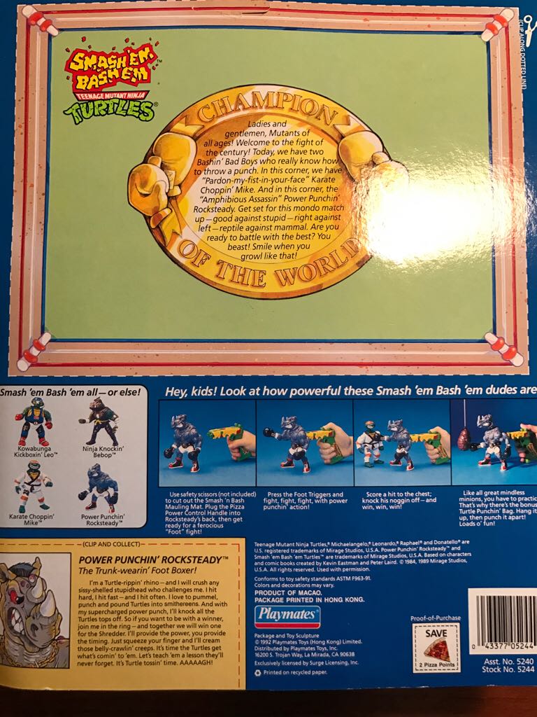 Pier Punching Rocksteady   action figure collectible [Barcode 043377052449] - Main Image 2