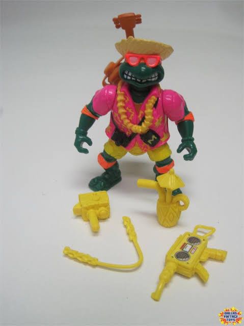 TMNT Beachcombin Mike 1992 - Playmates (Tmnt Sewer Spitting) action figure collectible [Barcode 043377052524] - Main Image 3