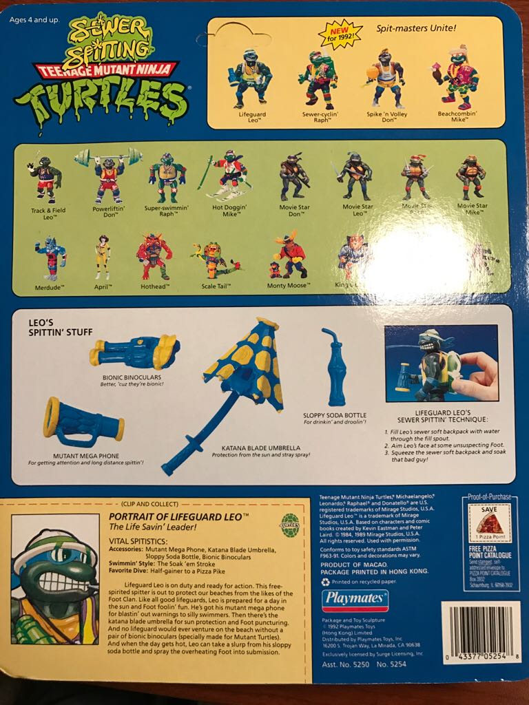 Lifeguard Leo - Playmates (Teenage Mutant Ninja Turtles (1992)) action figure collectible [Barcode 043377052548] - Main Image 2