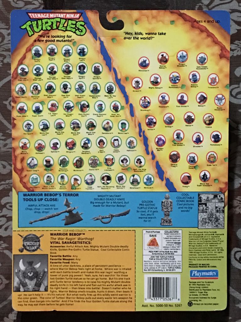 Warrior Bebop  - Playmates Toys (Tmnt Warriors of Th Forgotten Sewer) action figure collectible [Barcode 043377052678] - Main Image 2