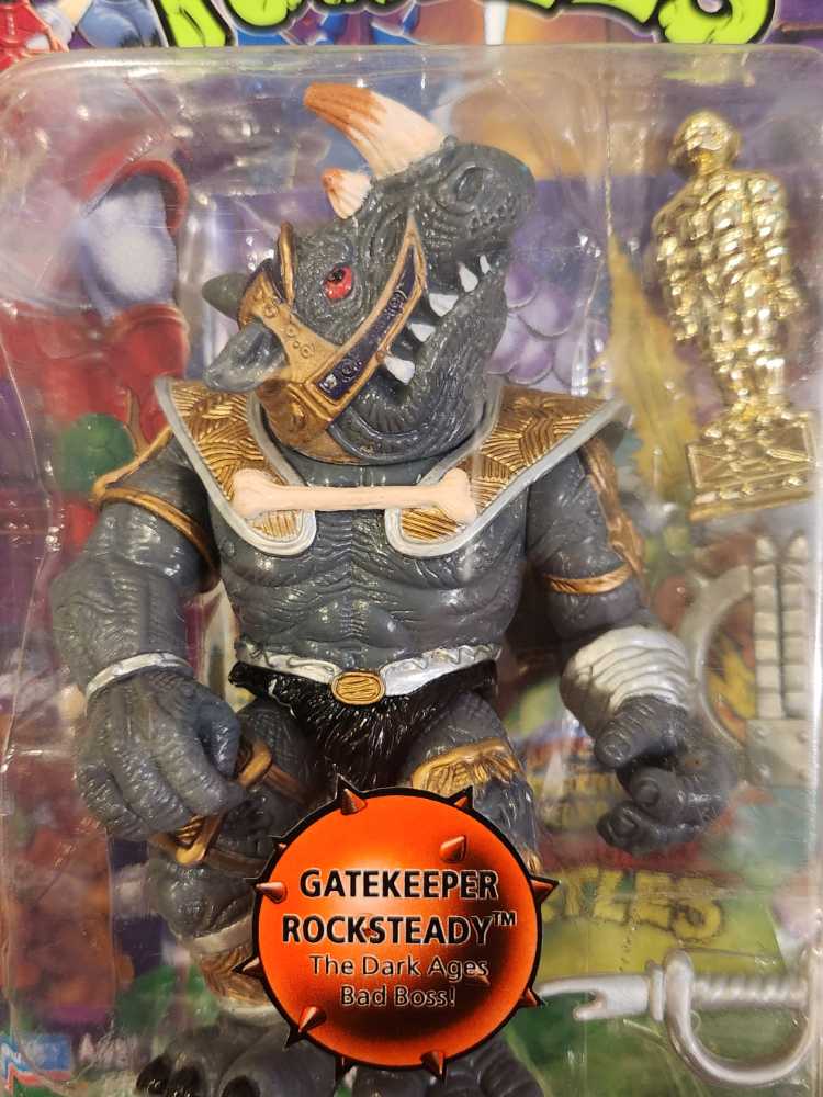 Gatekeeper Rocksteady (Silver Accessories) - Playmates Toys (Teenage Mutant Ninja Turtles: Warriors of the Forgotten Sewer) action figure collectible [Barcode 043377052685] - Main Image 3
