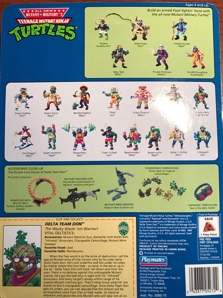 Delta Team Don - Playmates Toys (Teenage Mutant Ninja Turtles (1992)) action figure collectible [Barcode 043377052722] - Main Image 2