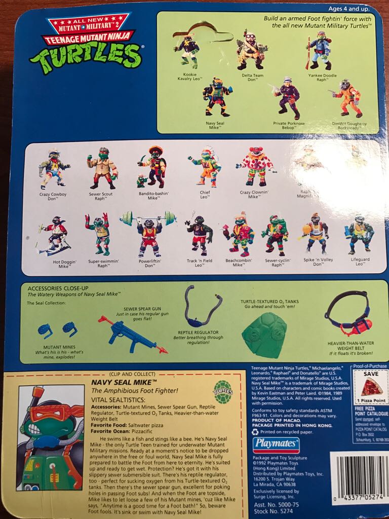 Navy Seal Mike - Playmates Toys (Teenage Mutant Ninja Turtles) action figure collectible [Barcode 043377052746] - Main Image 2