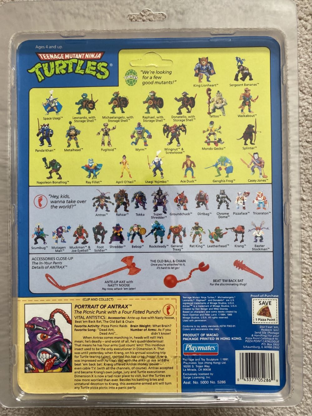 Antrax - Playmates Toys (Teenage Mutant Ninja Turtles) action figure collectible [Barcode 043377052869] - Main Image 4