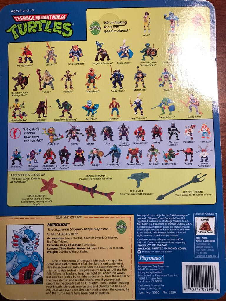 Merdude - Playmates Toys (Teenage Mutant Ninja Turtles) action figure collectible [Barcode 043377052906] - Main Image 2