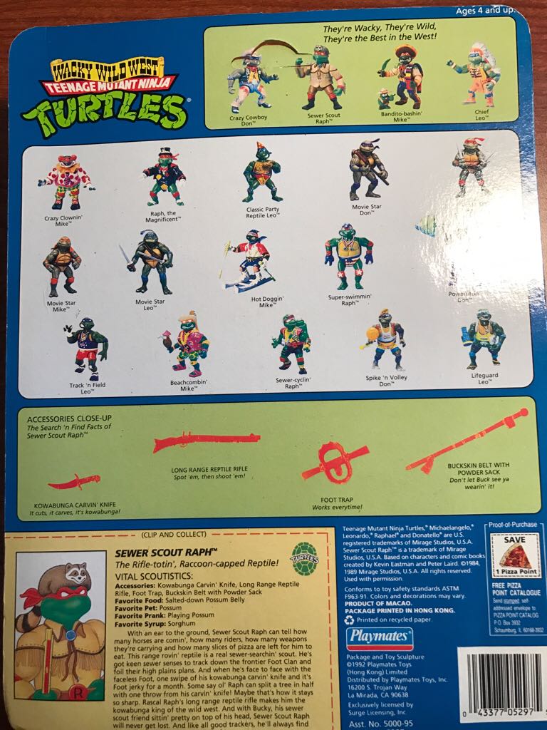 Sewer Scout Raph - Playmates Toys (Teenage Mutant Ninja Turtles (1992)) action figure collectible [Barcode 043377052975] - Main Image 2